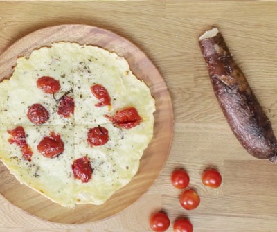 Receta Flat Bread de Yuca con Tomates Rostizados